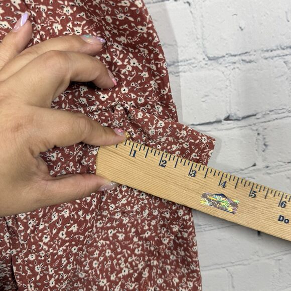 Rompers Women Plus Size 2XL Shorts Flowy Polyester Floral Brown Cottage Feminine - Picture 10 of 15